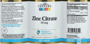 Zinc Citrate 50 mg