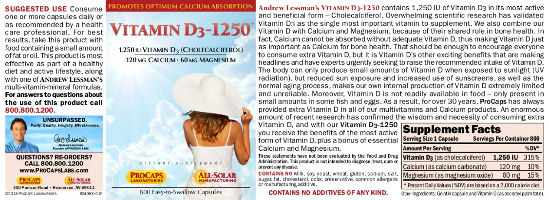 Label for Vitamin D3-1250