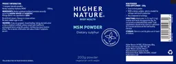 Label for MSM Powder