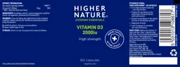 Label for Vitamin D3 2000 IU