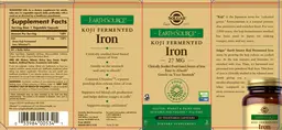 Label for Earth Source Food Fermented Koji Iron 27 mg