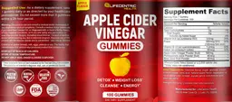 Label for Apple Cider Vinegar Gummies Apple Flavor