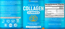 Label for Premium Collagen Gummies Tropical