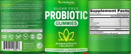 Label for Probiotic Gummies Strawberry & Orange