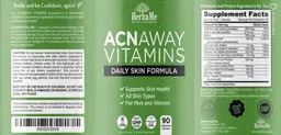 Label for Acnaway Vitamins