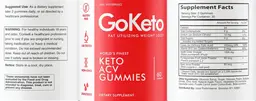 Label for GoKeto Gummies