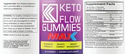 Label for Keto Flow Gummies Max