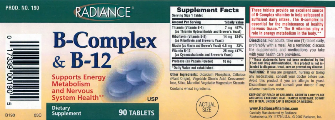 Label for B-Complex & B-12