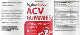 Label for Triplex Keto ACV Gummies