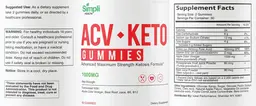 Label for ACV Keto Gummies 1000 mg