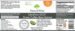 Label for UltraPure GCA Green Coffee Bean Extract