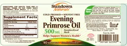 Label for Evening Primrose Oil 500 mg
