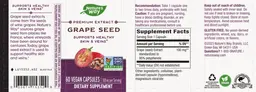 Label for Grape Seed 100 mg