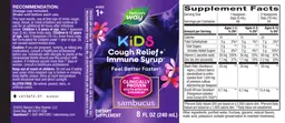 Label for Sambucus Kids Cough Relief + Immune Syrup