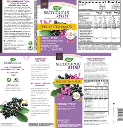 Label for Sambucus Relief Cough Syrup for Kids