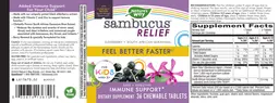 Label for Sambucus Relief for Kids Ages 2+ Chewable Tablets
