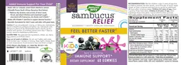 Label for Sambucus Relief for Kids Ages 2+ Gummies