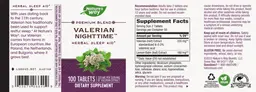 Label for Valerian Nighttime 320 mg
