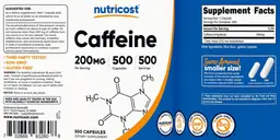 Label for Caffeine 200 mg
