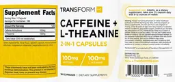 Label for Caffeine + L-Theanine