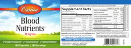 Label for Blood Nutrients