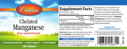 Label for Chelated Manganese 20 mg