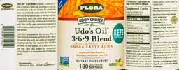 Label for Udo's Oil 3-6-9 Blend