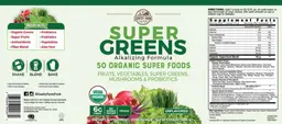 Label for Super Greens Unflavored