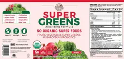 Label for Super Greens Berry