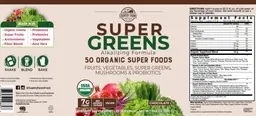 Label for Super Greens Chocolate