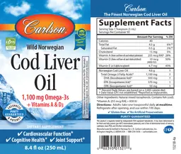 Label for Wild Norwegian Cod Liver Oil
