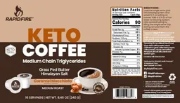 Label for Keto Coffee Caramel Macchiato Flavor
