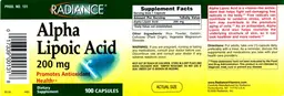 Label for Alpha Lipoic Acid 200 mg