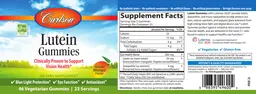 Label for Lutein Gummies Natural Mango Flavor