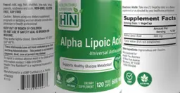 Label for Alpha Lipoic Acid 600 mg