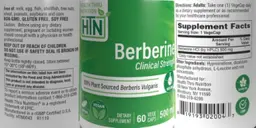 Label for Berberine 500 mg