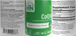 Label for CoQ10 100 mg