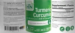 Label for Turmeric Curcumin 500 mg