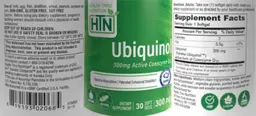 Label for Ubiquinol 300 mg