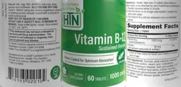 Label for Vitamin B-12 1000 mcg