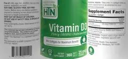 Label for Vitamin D3 25 mcg (1000 IU)