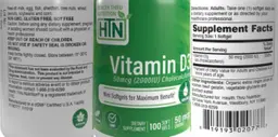 Label for Vitamin D3 50 mcg (2000 IU)