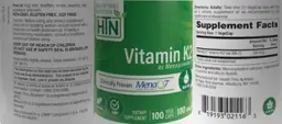 Label for Vitamin K2 100 mcg
