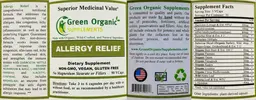 Label for Allergy Relief