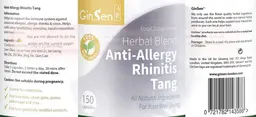 Label for Anti-Allergy Rhinitis Tang