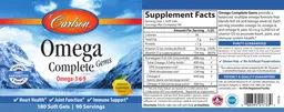 Label for Omega Complete Gems Natural Lemon Flavor