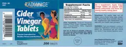 Label for Cider Vinegar Tablets