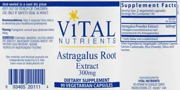 Label for Astragalus Root Extract 300 mg