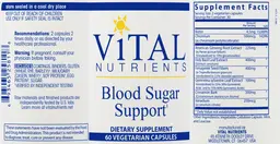 Label for Blood Sugar Support