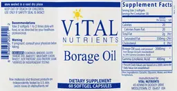 Label for Borage Oil